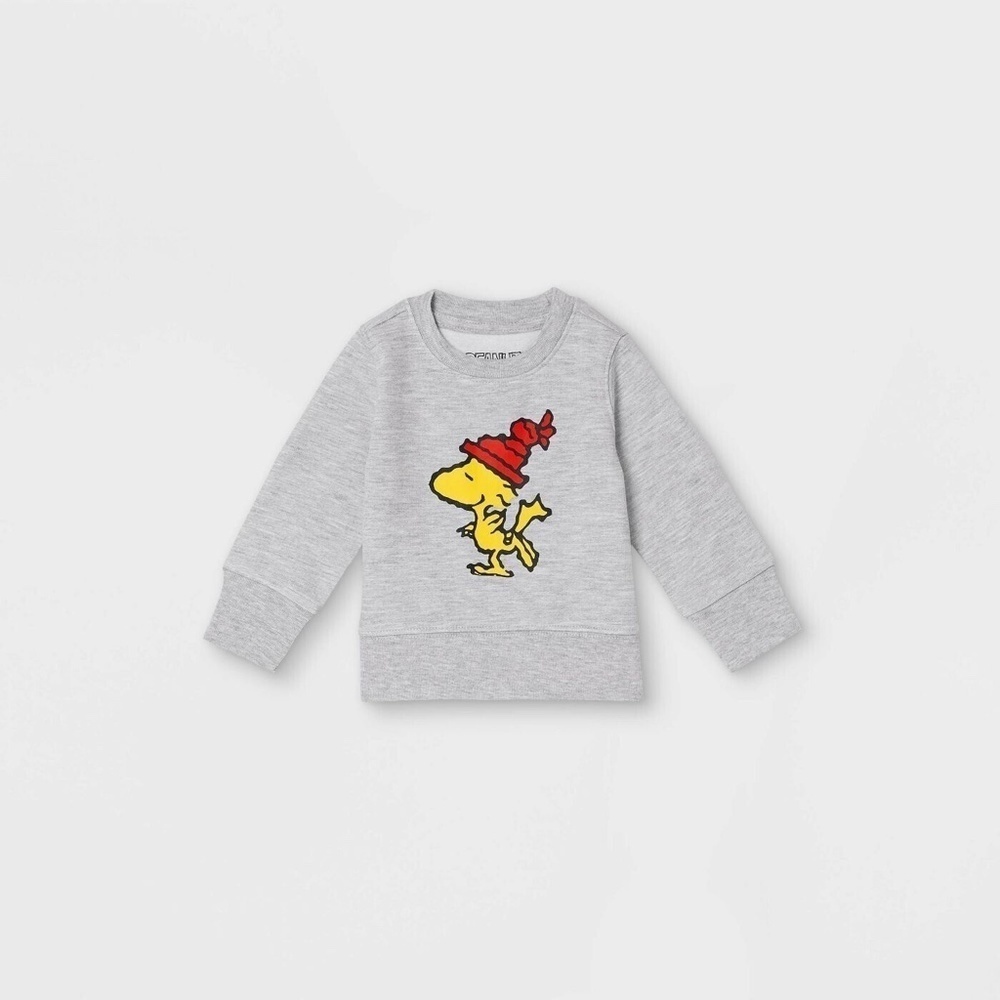 Baby Christmas Peanuts Family Graphic Sweatshirt Gray